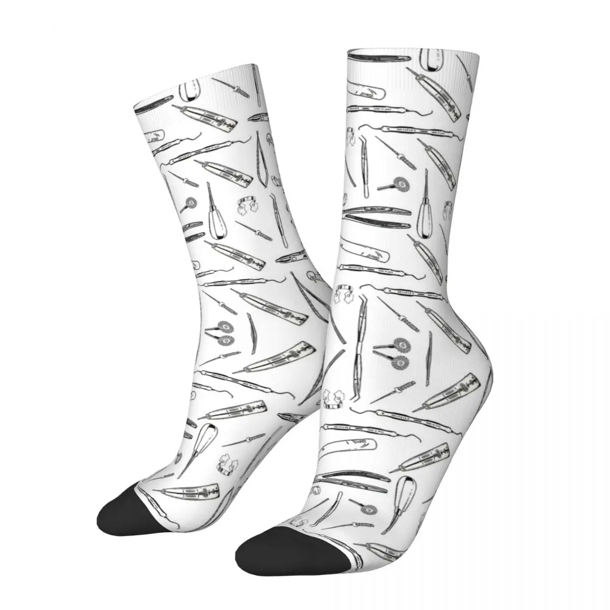 

Всесезонные круглые чулки, носки с стоматологическими инструментами в стиле Харадзюку, хип-хоп, длинные носки, аксессуары для мужчин и женщин, подарок на день рождения