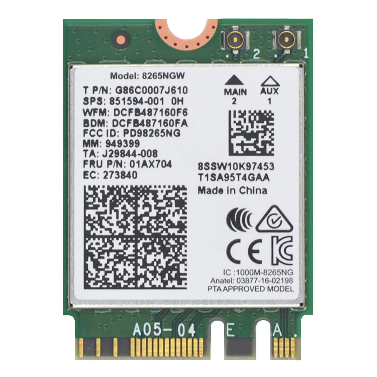 1200 Мбит/с 802.11ac WiFi BCM94360NG NGFF M.2 BCM94360CS2 5 ГГц WLAN синий зуб 4,0 карта DW1560 для Windows Hakintosh Windows 11
1200 Мбит/с 802.11ac WiFi BCM94360NG NGFF M.2 BCM94360CS2 5 ГГц WLAN синий зуб 4,0 карта DW1560 для Windows Hakintosh Windows 11