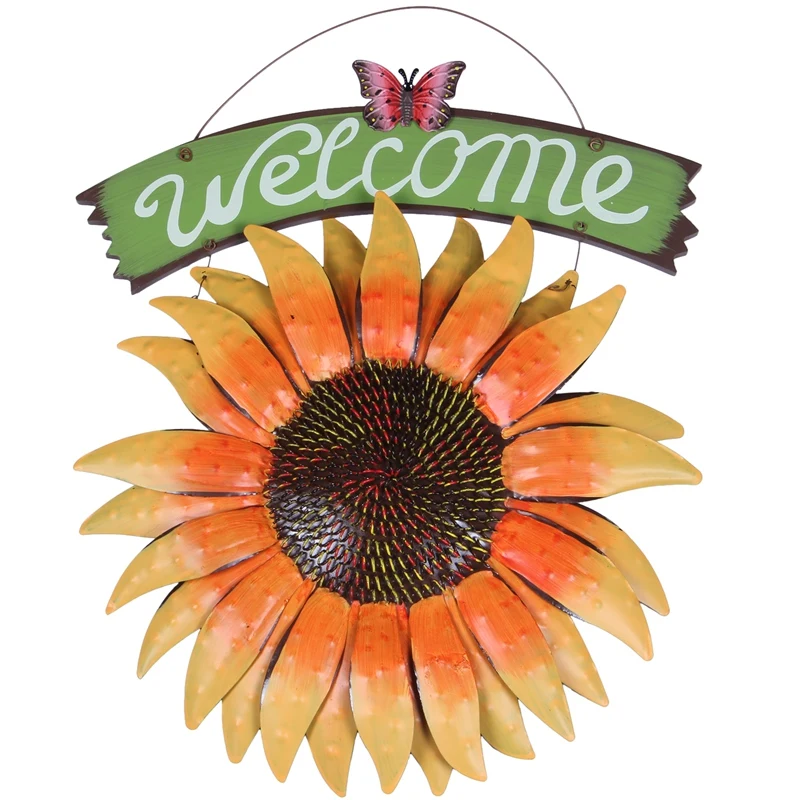 Handcrafts Vintage Metal Butterfly Sunflower Welcome Sign Front Door Decor Hanging Outdoor Wreath Decorative Door Porch Bar Cafe
Handcrafts Vintage Metal Butterfly Sunflower Welcome Sign Front Door Decor Hanging Outdoor Wreath Decorative Door Porch Bar Cafe