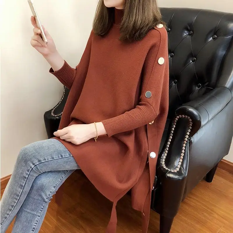 Bat Shirt Thick Pullover Sweater Jacket Women 2022 Autumn and Winter New Sweater Half-high Collar Cloak Cover Loose
Bat Shirt Thick Pullover Sweater Jacket Women 2022 Autumn and Winter New Sweater Half-high Collar Cloak Cover Loose