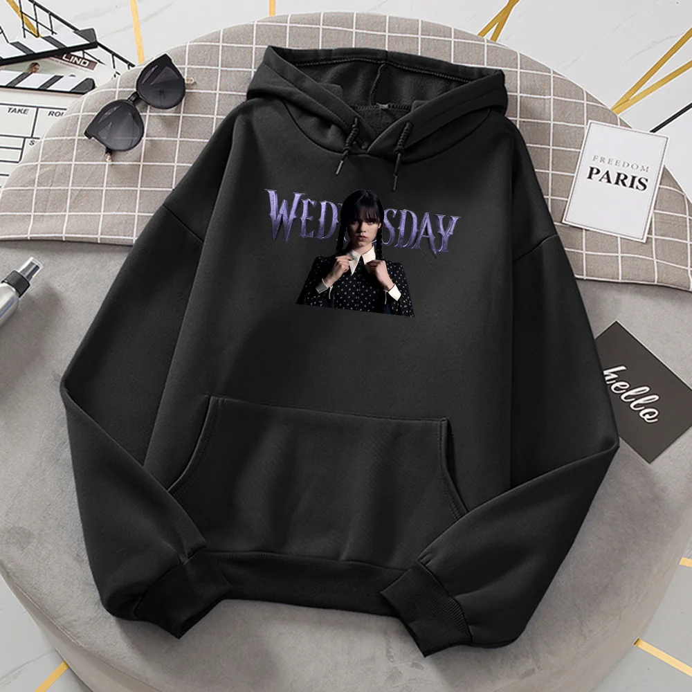 

i Hate Everything Wednesday Addams hoodies women vintage Fleece 90s y2k aesthetic Hooded Shirt hoddies women streetwear Pullover