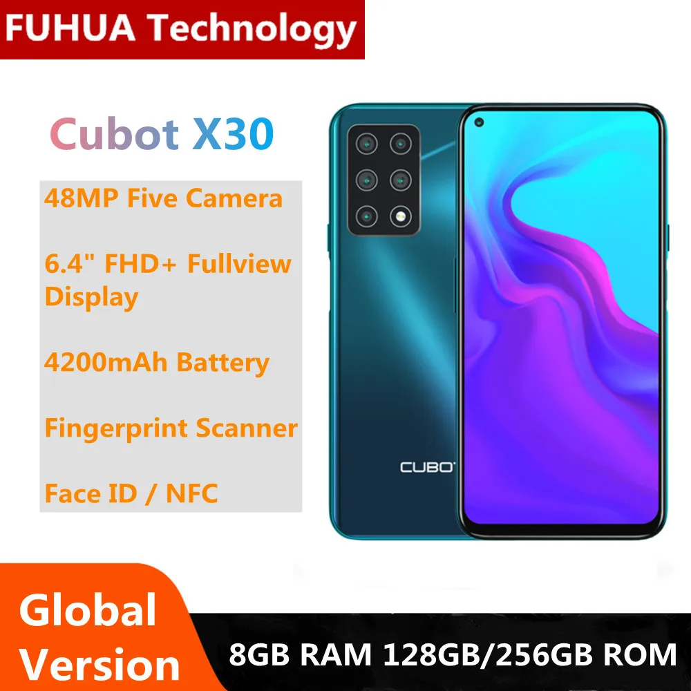 Cubot X30 8GB+128GB Mobile Cellphone 4200MAH 48MP Five Camera 32MP Selfie NFC 6.4'' Fullview Display Android10 Smartphone
Cubot X30 8GB+128GB Mobile Cellphone 4200MAH 48MP Five Camera 32MP Selfie NFC 6.4'' Fullview Display Android10 Smartphone