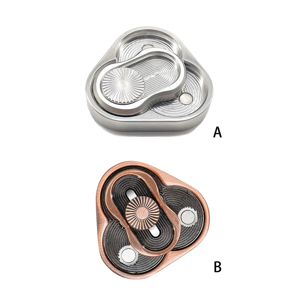 

Fidgets Slider Metal Hand Spinner Toy Push Clickers Gift Home Silver