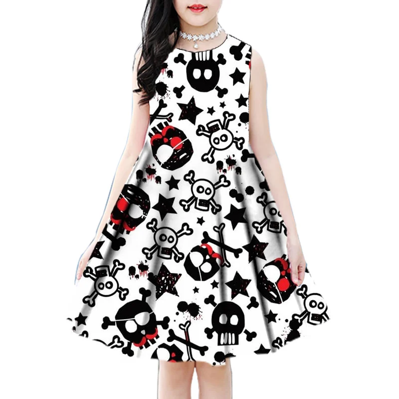 2022 New Girls' Role Playing Summer 3D Horror Skull Print Sleeveless Dress Children's Summer 2-17th Birthday Party Princess
2022 New Girls' Role Playing Summer 3D Horror Skull Print Sleeveless Dress Children's Summer 2-17th Birthday Party Princess