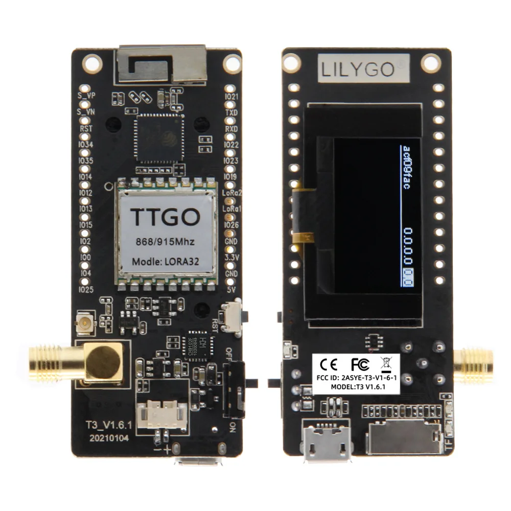 LILYGO® Disaster-Radio LoRa V2.1_1.6.1 ESP32 433/868/915Mhz WIFI Wireless Bluetooth Module 0.96 Inch OLED SD Development Board
LILYGO® Disaster-Radio LoRa V2.1_1.6.1 ESP32 433/868/915Mhz WIFI Wireless Bluetooth Module 0.96 Inch OLED SD Development Board