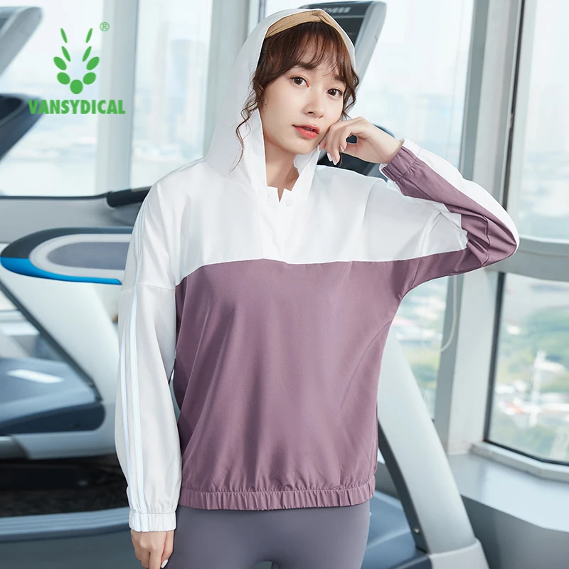 VANSYDICAL Pullover Hoodies Women Color Patchwork Long Sleeve Sports Wear for Gym Clothing Running Fitness Workout Top Female
VANSYDICAL Pullover Hoodies Women Color Patchwork Long Sleeve Sports Wear for Gym Clothing Running Fitness Workout Top Female