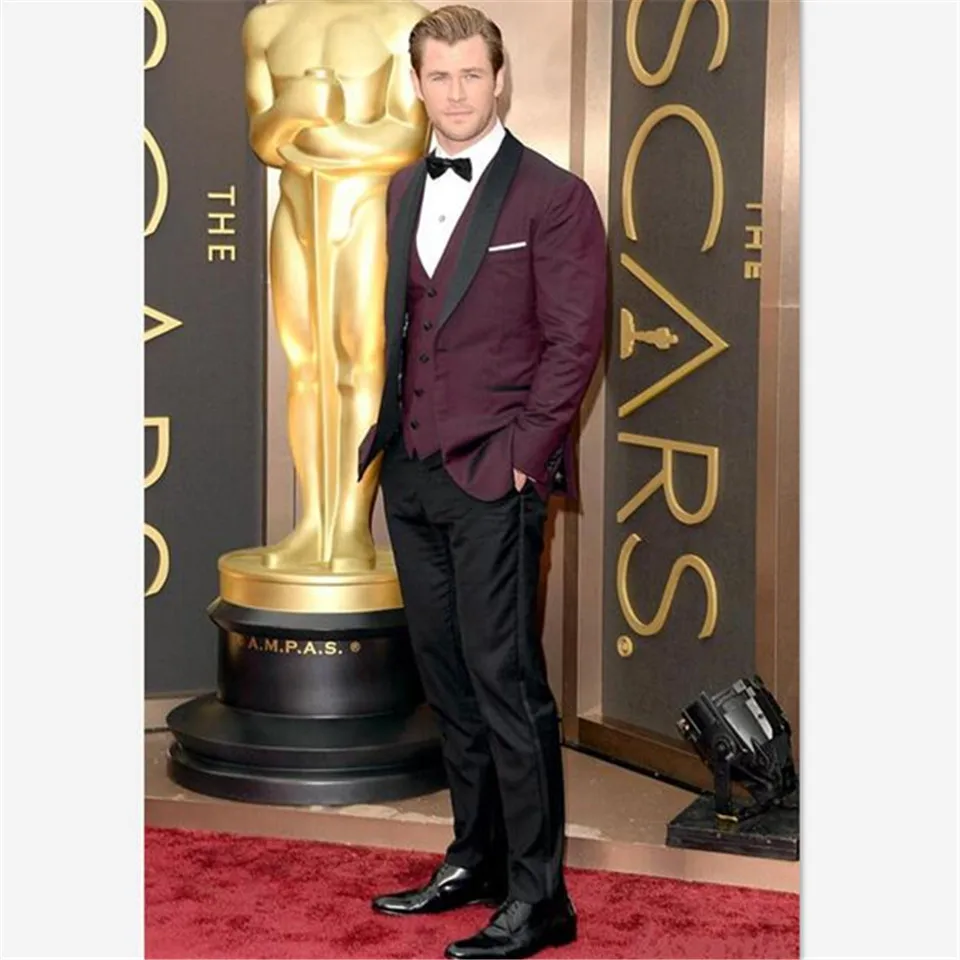 Man Casual Custom Made Men Suit Shawl Lapel Two Button Wine Red Groomsman Tuxedos Wedding Mens Suits ( jacket+Pant+vest)
Man Casual Custom Made Men Suit Shawl Lapel Two Button Wine Red Groomsman Tuxedos Wedding Mens Suits ( jacket+Pant+vest)