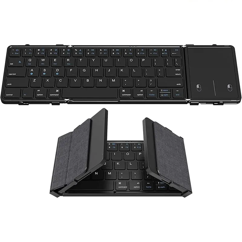 Foldable BT Keyboard with Touchpad Portable Rechargeable Tri-Folded Ultra Slim Wireless Keyboard Support 3 Devices
Foldable BT Keyboard with Touchpad Portable Rechargeable Tri-Folded Ultra Slim Wireless Keyboard Support 3 Devices