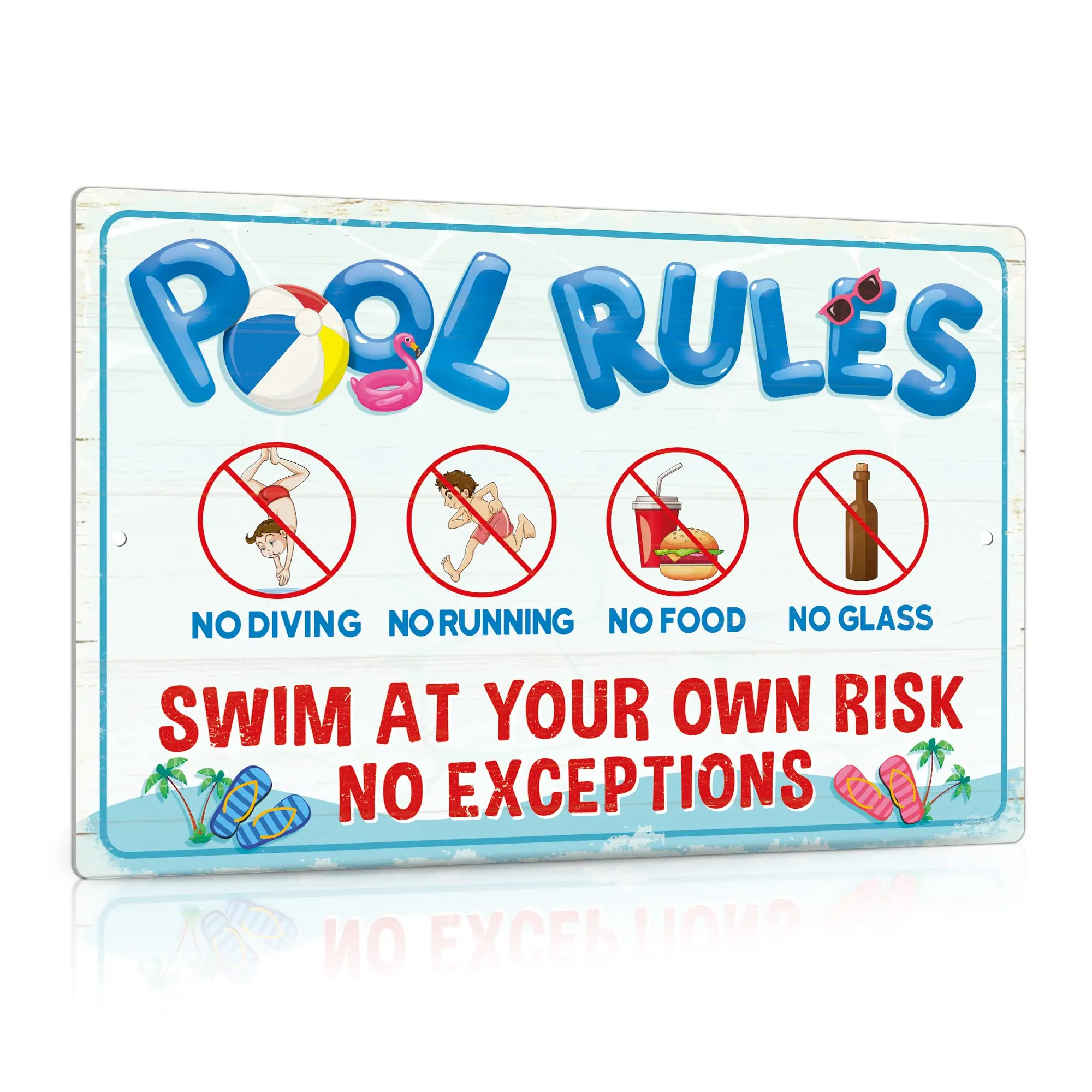 Decor No Diving No Running Pool Metal Signs, Pool Rules Signs and Decor Outdoor, Easy Hanging Aluminum Wall Sign
Decor No Diving No Running Pool Metal Signs, Pool Rules Signs and Decor Outdoor, Easy Hanging Aluminum Wall Sign