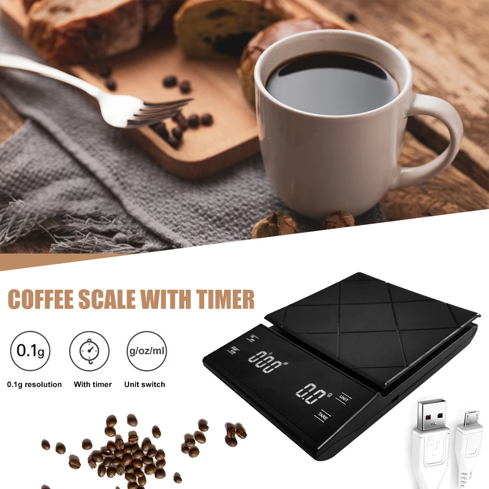 Kitchen Scale With Smart Digital Electronic Precision Timer Drip Portable Household Coffee Scale For Milk Food Cooking Baking
Kitchen Scale With Smart Digital Electronic Precision Timer Drip Portable Household Coffee Scale For Milk Food Cooking Baking