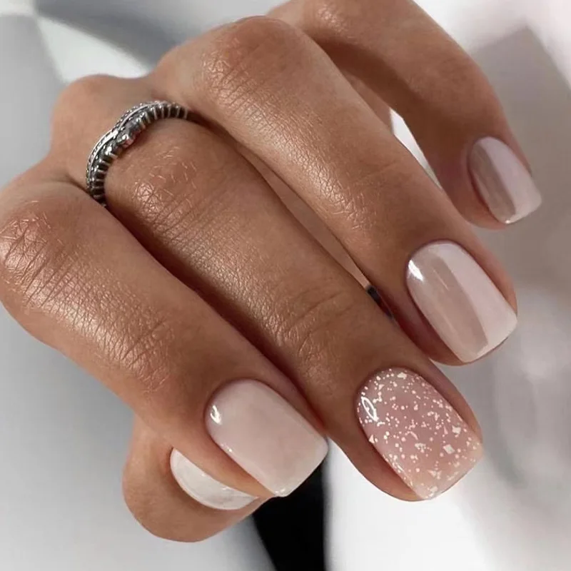 Simple Short Pearlescent Cute Natural Sweet Gentle White Spots Full Cover Finished False Fake Nails Glue Woman Music Party Gift
Simple Short Pearlescent Cute Natural Sweet Gentle White Spots Full Cover Finished False Fake Nails Glue Woman Music Party Gift