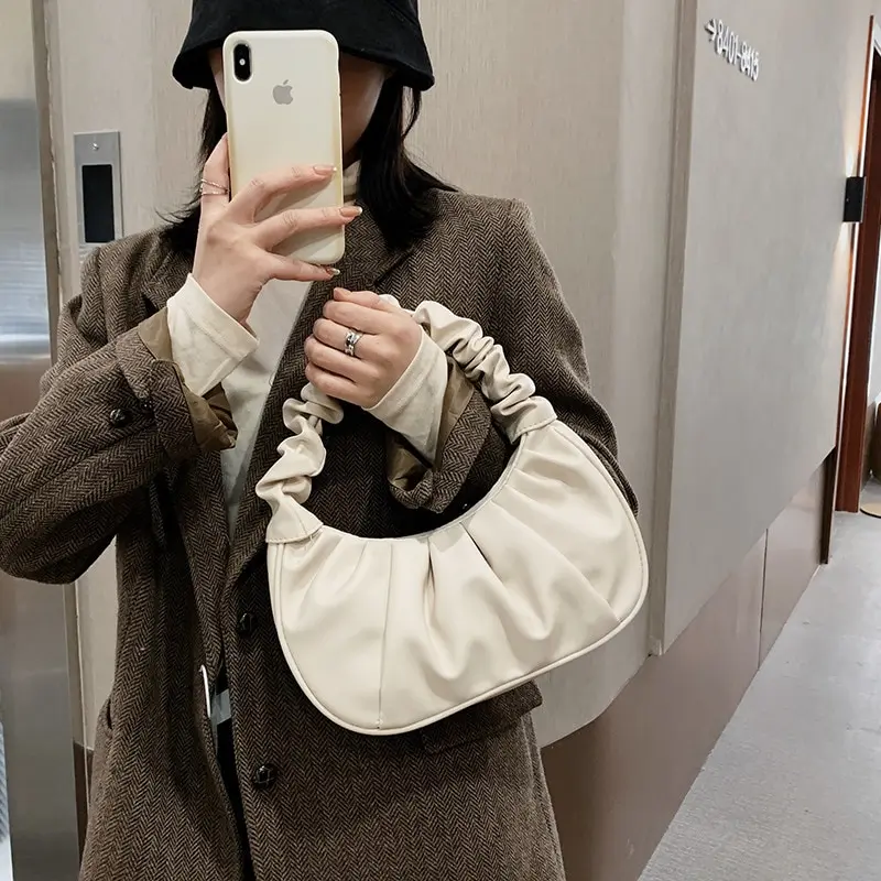 2023 Stylish Pleated Handlebags Women PU Cloud Bags Leisure Armpit Bag Shopping Shoulder Bags Female Fashion Solid Color Handbag
2023 Stylish Pleated Handlebags Women PU Cloud Bags Leisure Armpit Bag Shopping Shoulder Bags Female Fashion Solid Color Handbag