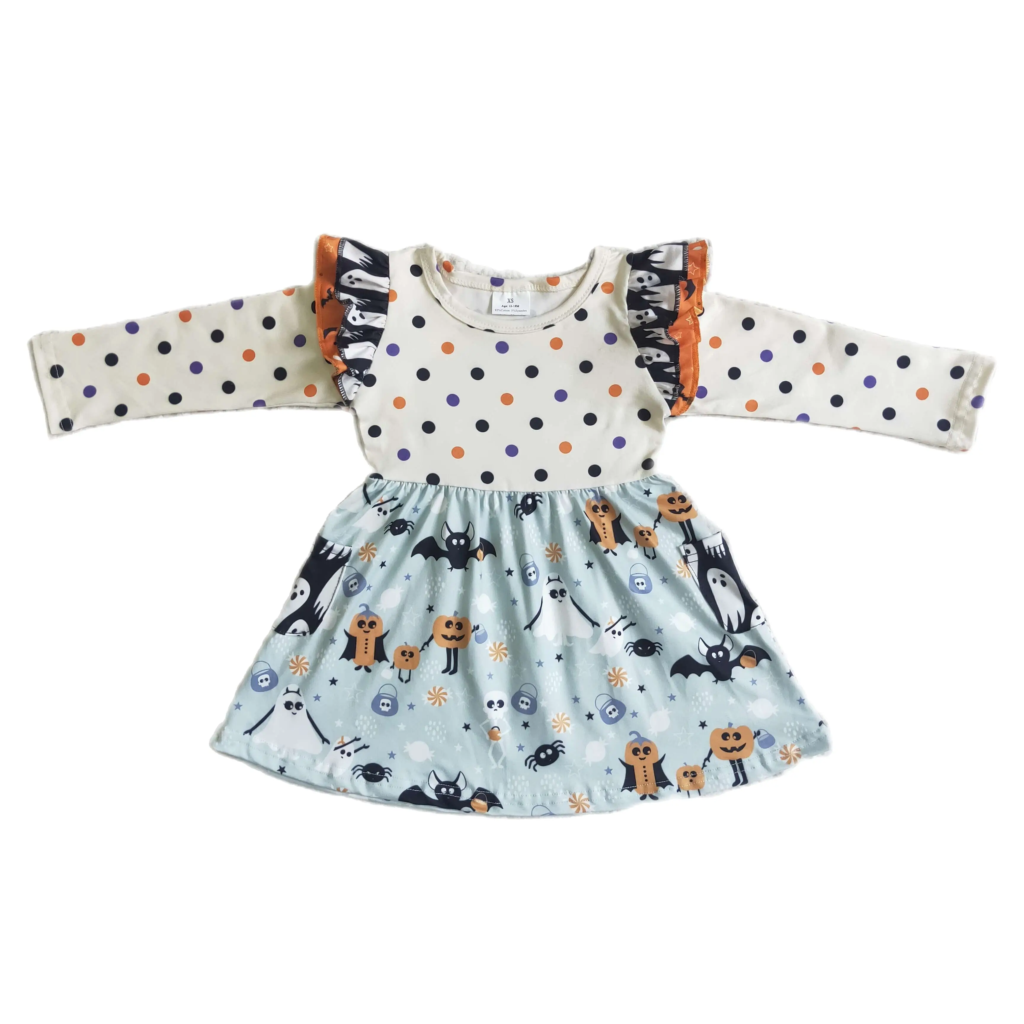 Детская одежда GLD0022 с длинным рукавом и принтом тыквы, детские платья на Хэллоуин для девочек, молочный шелк
Детская одежда GLD0022 с длинным рукавом и принтом тыквы, детские платья на Хэллоуин для девочек, молочный шелк