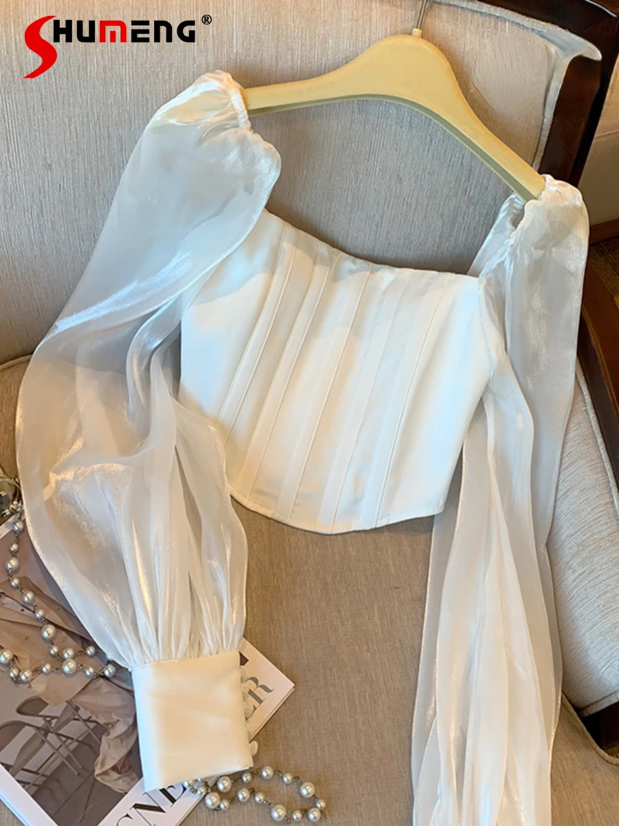 New Ladies White Fashion Elegant Off-Shoulder Blouses Top Women's Spring 2022 Simple Puff Sleeve Solid Short Long Sleeve Shirt 
New Ladies White Fashion Elegant Off-Shoulder Blouses Top Women's Spring 2022 Simple Puff Sleeve Solid Short Long Sleeve Shirt