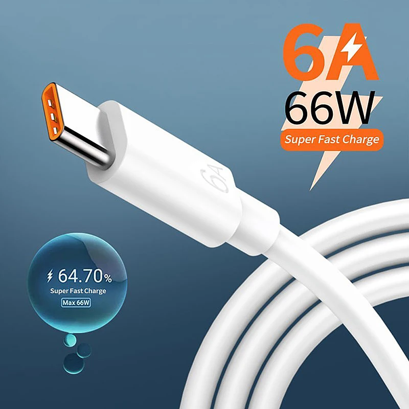 USB Type-C Cable 6A 66W Super Fast Charging Data Cable for Huawei Xiaomi Samsung Phone Fast Charging USB Type-C Charging Cable
USB Type-C Cable 6A 66W Super Fast Charging Data Cable for Huawei Xiaomi Samsung Phone Fast Charging USB Type-C Charging Cable
