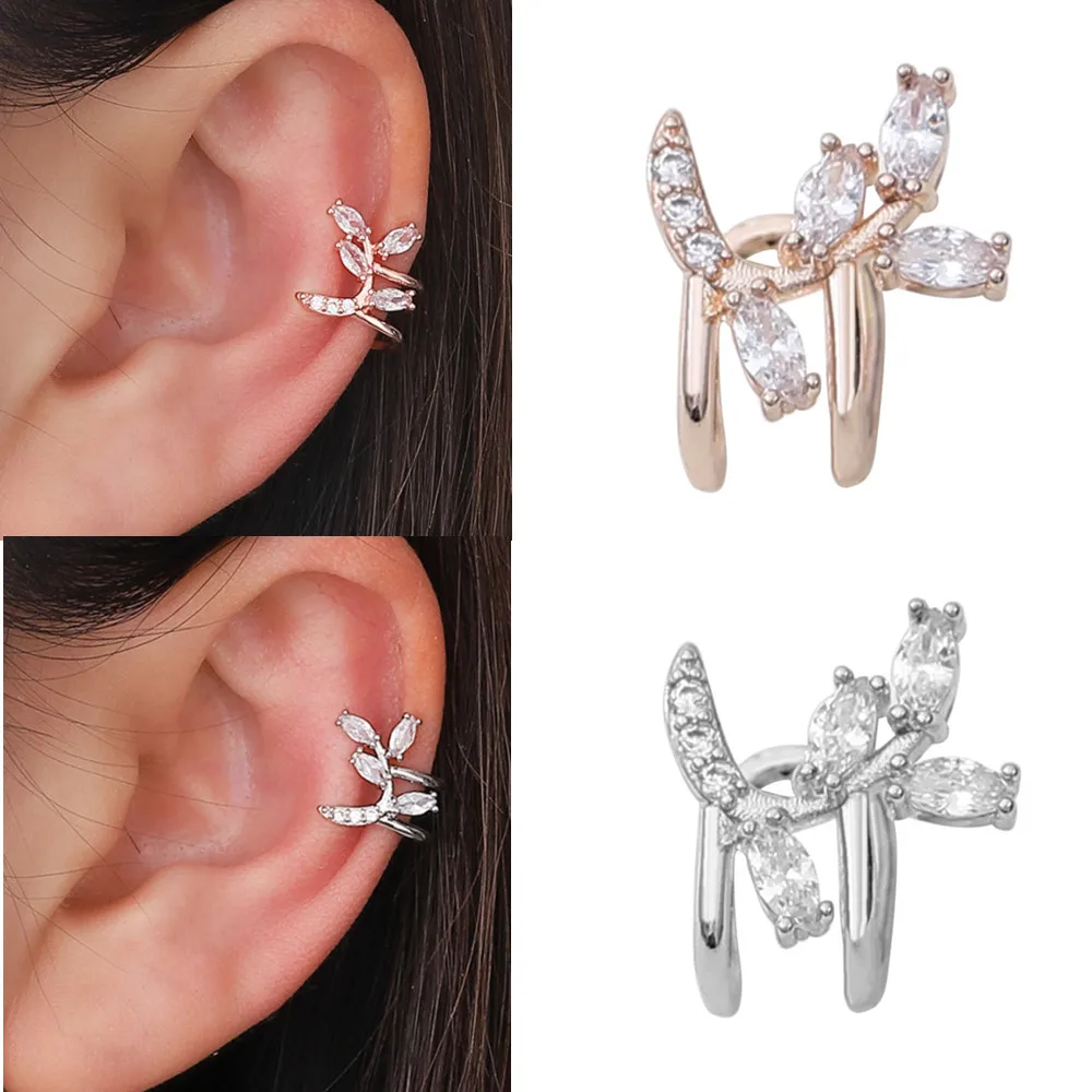 Fashion Sweet Cute Leaf Curved Ear Clip Ladies Zircon Simple And Elegant Temperament Friends Party Earrings Jewelry
Fashion Sweet Cute Leaf Curved Ear Clip Ladies Zircon Simple And Elegant Temperament Friends Party Earrings Jewelry