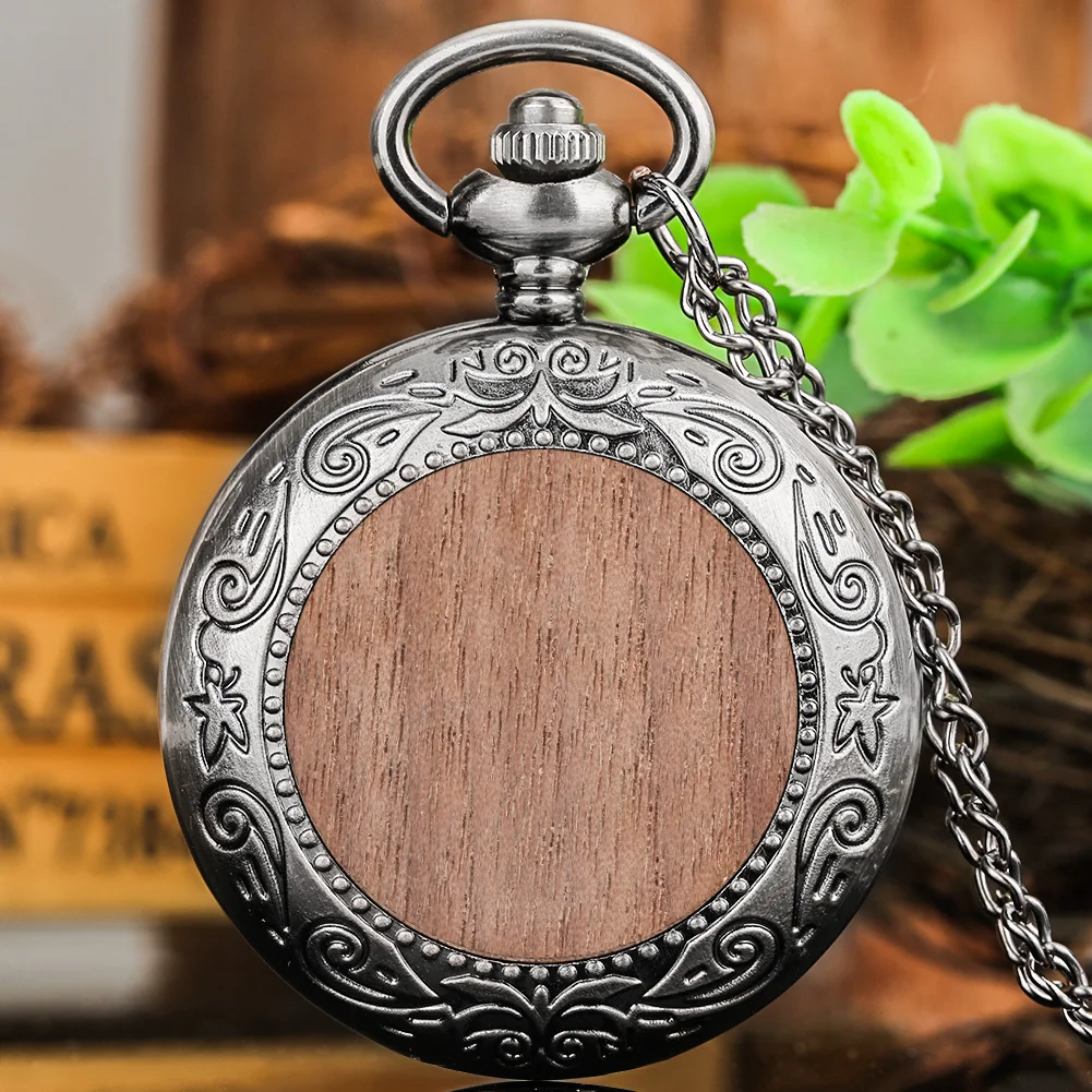 Flower Decorative Border Pocket Watch Retro Walnut Blank Pattern Quartz Watches Necklace Chain Clock Pendant Gifts for Men Women
Flower Decorative Border Pocket Watch Retro Walnut Blank Pattern Quartz Watches Necklace Chain Clock Pendant Gifts for Men Women