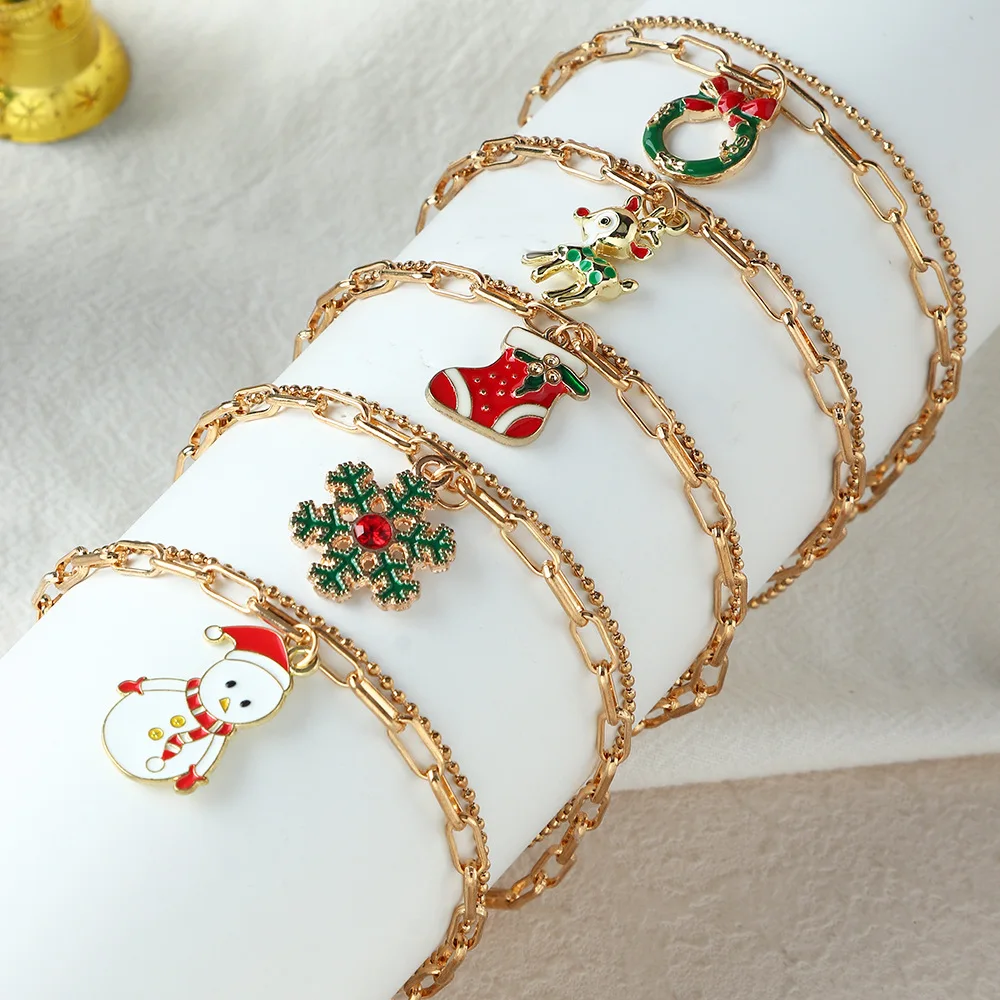 Christmas Simple Fashion Chain Pendant Bracelet Holiday Party Ornament Japanese and Korean Style Cute Classic Jewelry Gift
Christmas Simple Fashion Chain Pendant Bracelet Holiday Party Ornament Japanese and Korean Style Cute Classic Jewelry Gift