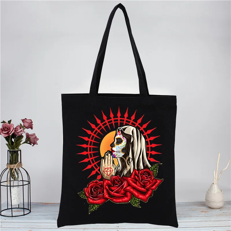 Santa Muerte Lady of Holy Death Women Shopping Canvas Bag Female Girl Tote Eco Harajuku Shopper Shoulder Bags,Drop Ship
Santa Muerte Lady of Holy Death Women Shopping Canvas Bag Female Girl Tote Eco Harajuku Shopper Shoulder Bags,Drop Ship