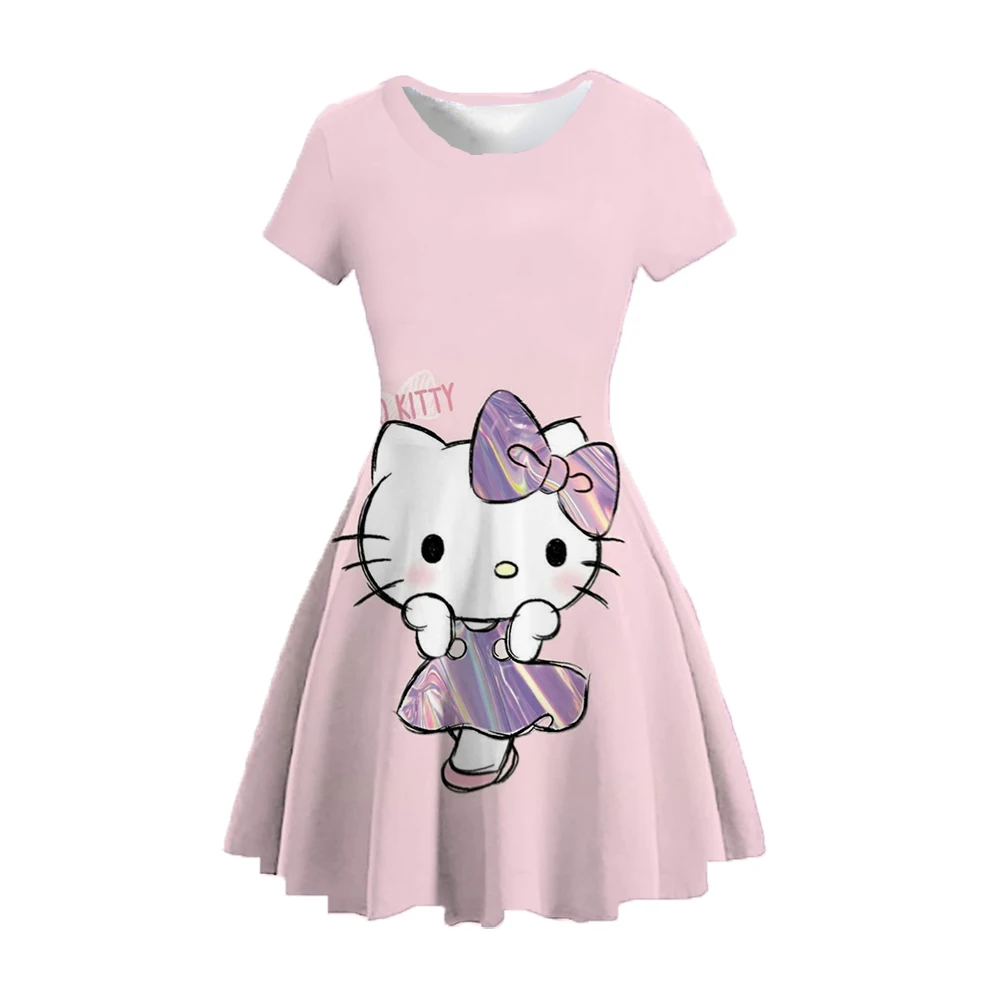 Round Neck Short Sleeve Princess Dress Sweet Sun Princess Dress Summer New Casual Cartoon Ladies Hello Kitty Print
Round Neck Short Sleeve Princess Dress Sweet Sun Princess Dress Summer New Casual Cartoon Ladies Hello Kitty Print