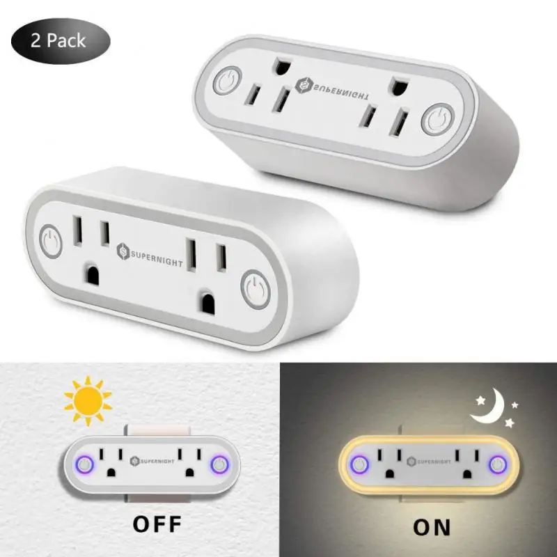 Wifi Timing 2pcs Us Plug Voice Control Smart Socket Outlet With Light Sensor Night Light Smart Outlet Tuya Smart Life 16a
Wifi Timing 2pcs Us Plug Voice Control Smart Socket Outlet With Light Sensor Night Light Smart Outlet Tuya Smart Life 16a