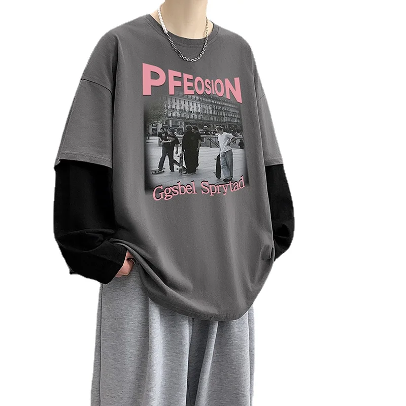 Men's Casual Loose T-shirts Long Sleeve O-neck Collar Two Colors Patchwork Size Plus Tops
Men's Casual Loose T-shirts Long Sleeve O-neck Collar Two Colors Patchwork Size Plus Tops