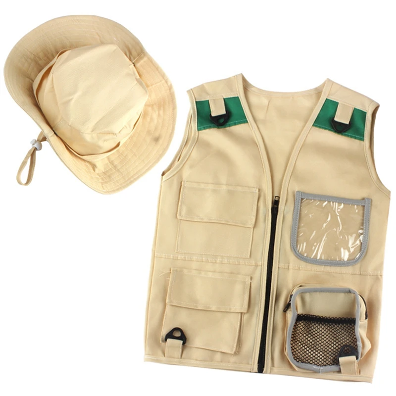Outdoor Adventure Kit,Young Kid's Khaki Cargo Vest And Hat Comfortable And Durable Explorer Costume Role Play Toy
Outdoor Adventure Kit,Young Kid's Khaki Cargo Vest And Hat Comfortable And Durable Explorer Costume Role Play Toy