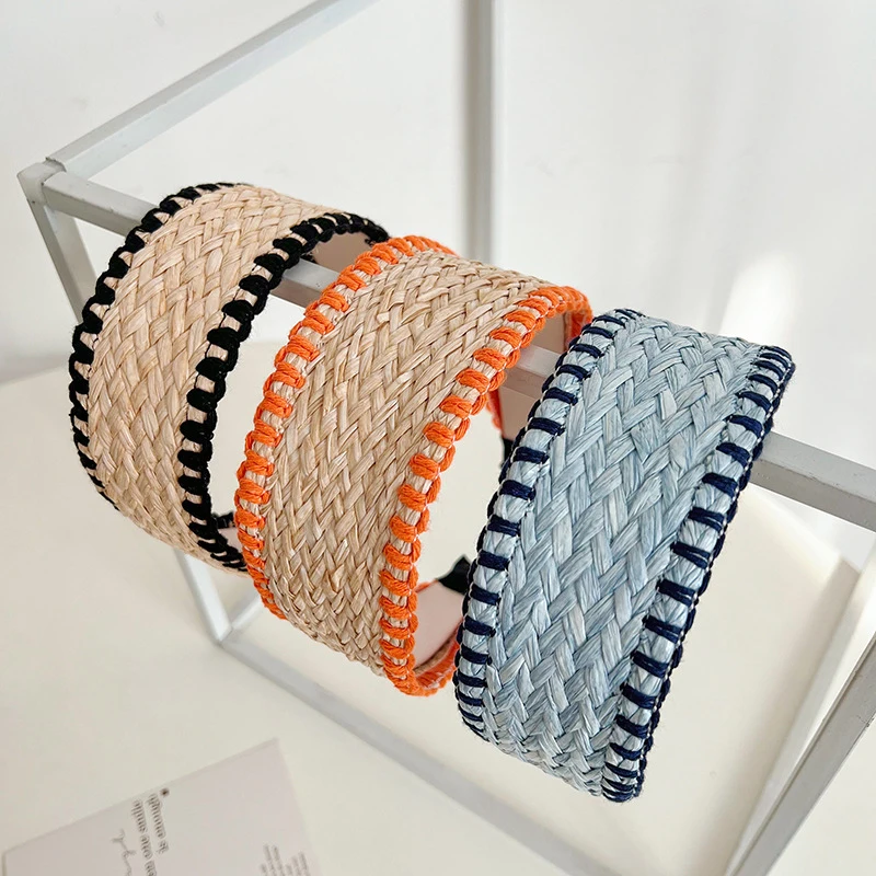 Bohemian Straw Headband For Women Vintage Weaving Splicing Color Head Hoop Wide-brimmed Woven Hair Hoop Hair Accessories DIY
Bohemian Straw Headband For Women Vintage Weaving Splicing Color Head Hoop Wide-brimmed Woven Hair Hoop Hair Accessories DIY