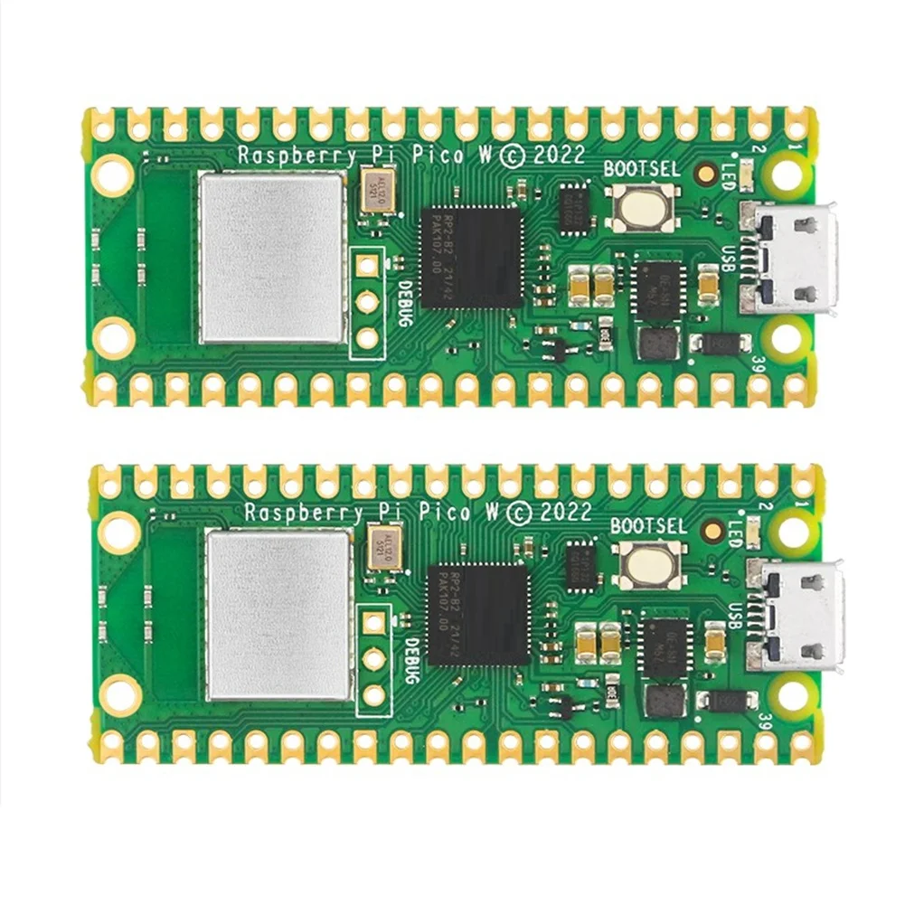 2Pcs for Pico W Wireless WiFi Module Dual-Core ARM MO+ RP2040 Microcontroller Development
2Pcs for Pico W Wireless WiFi Module Dual-Core ARM MO+ RP2040 Microcontroller Development