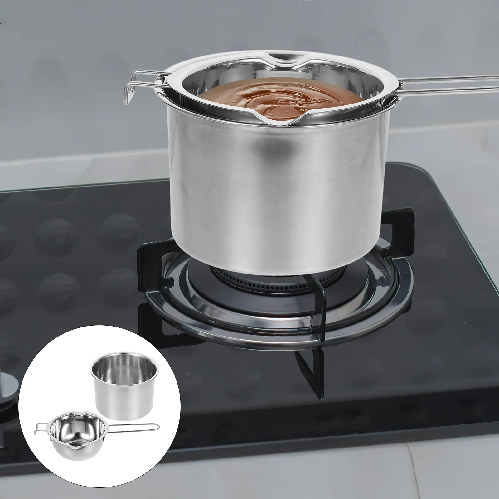 1 Set of Double Boiler Pot Set Stainless Steel Melting Pot with Melting Chocolate Soap Wax
1 Set of Double Boiler Pot Set Stainless Steel Melting Pot with Melting Chocolate Soap Wax