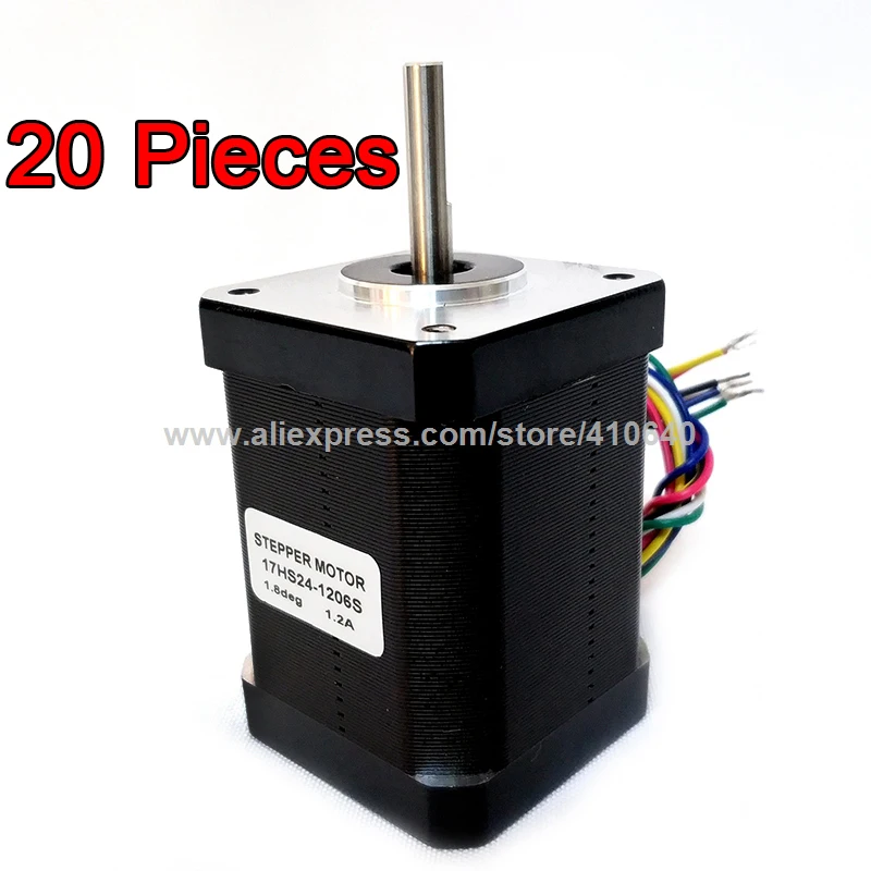 6 Wires Nema17 Stepper Motor 17HS24-1206S L 60 mm with 1.8 degree 1.2 A Current 65 N.cm Torque Factory Direct Delivery
6 Wires Nema17 Stepper Motor 17HS24-1206S L 60 mm with 1.8 degree 1.2 A Current 65 N.cm Torque Factory Direct Delivery