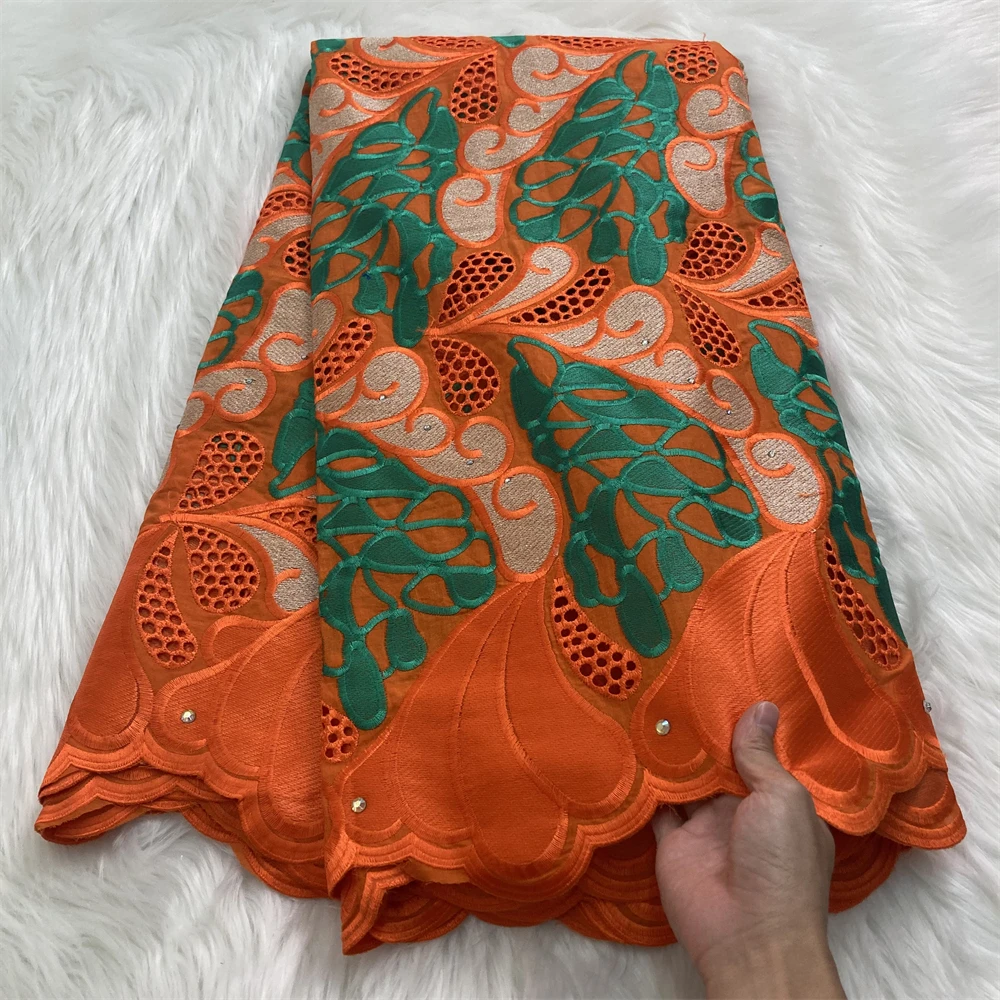 New African Lace Fabric 2022 High Quality Lace Orange Green Swiss 100% Cotton Embroidery Fabrics Dresses For Women Party Clothes
New African Lace Fabric 2022 High Quality Lace Orange Green Swiss 100% Cotton Embroidery Fabrics Dresses For Women Party Clothes