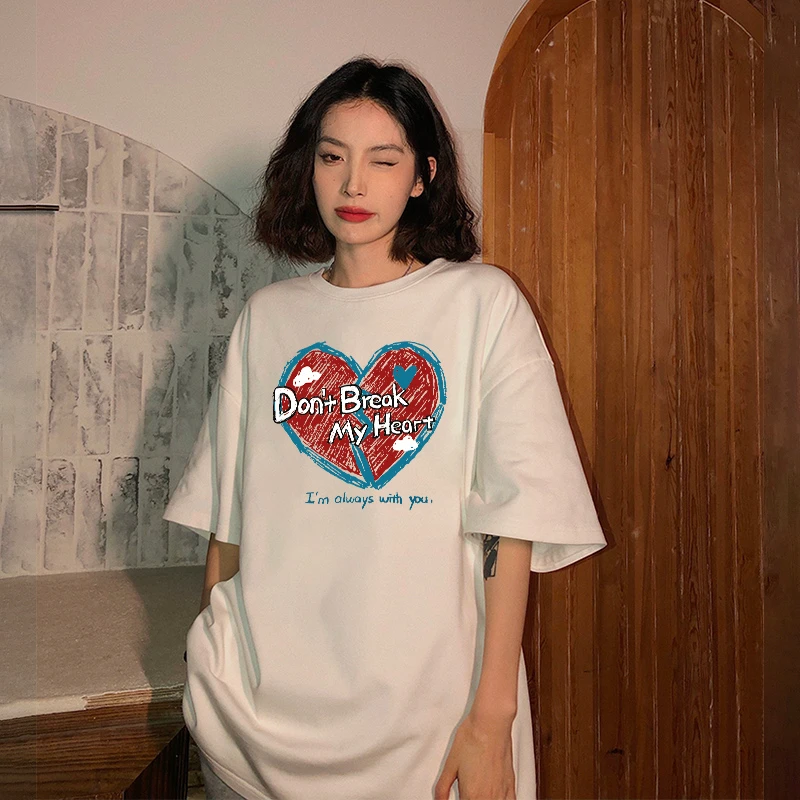 Summer Round Neck Cotton Short-sleeved T-shirt Break Heart Love Couple Tees Streetwear Loose Fashion Y2k Tops Harajuku Shirts
Summer Round Neck Cotton Short-sleeved T-shirt Break Heart Love Couple Tees Streetwear Loose Fashion Y2k Tops Harajuku Shirts