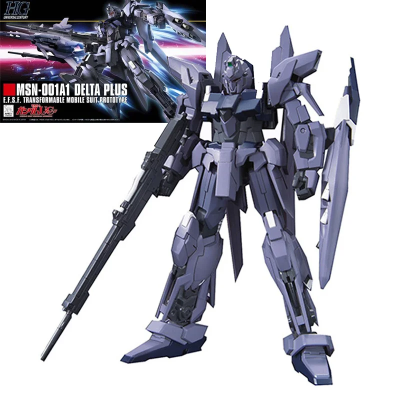 

Bandai Original Assembled Gundam Model HGUC 1/144 MSN-001A1 Delta Plus Gunpla Action Anime Figure Mobile Suit Toy For Children