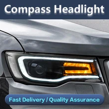 Car Accessories For JEEP COMPASS 2017-2019 LED Auto Headlights Assembly Upgrade Xenon Bicofal Len Lamp DRL Frontlight