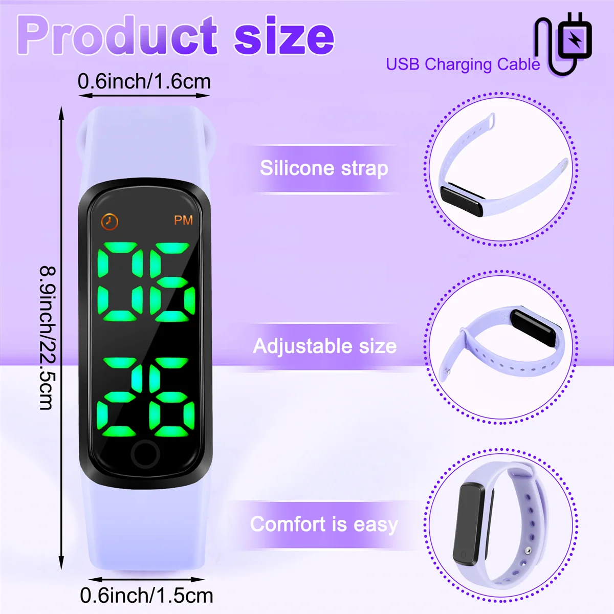 Potty Training Watch - Water Resistant Baby Reminder Timer - Urinal Trainer for Girls and -LED Display, 9 Loop - Purple
Potty Training Watch - Water Resistant Baby Reminder Timer - Urinal Trainer for Girls and -LED Display, 9 Loop - Purple