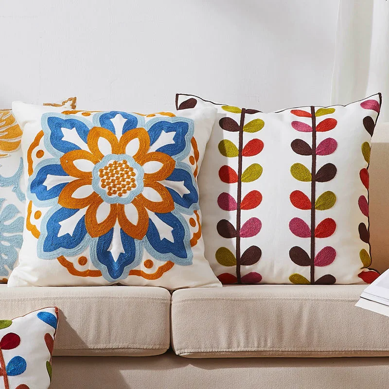 Cotton Canvas Floral Embroidered Cushion Cover 45*45 Countryside Stely Ornamental Pillow Case for Living Room Luxury Home Decor
Cotton Canvas Floral Embroidered Cushion Cover 45*45 Countryside Stely Ornamental Pillow Case for Living Room Luxury Home Decor