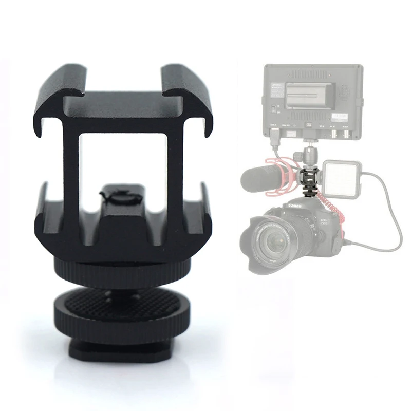 Camera Three-Head Hot Shoe Mount Adapter Dual Screws Bracket Holder for Camera LED Video Microphone Monitor Flash Light
Camera Three-Head Hot Shoe Mount Adapter Dual Screws Bracket Holder for Camera LED Video Microphone Monitor Flash Light