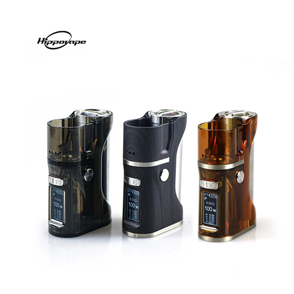 

NEW Hippovape B'adapt Pro 100W TC VW SBS Box Mod 26MM Diameter Tawny Clear Wooden Color For 18650/20700/21700 Battery Mods
