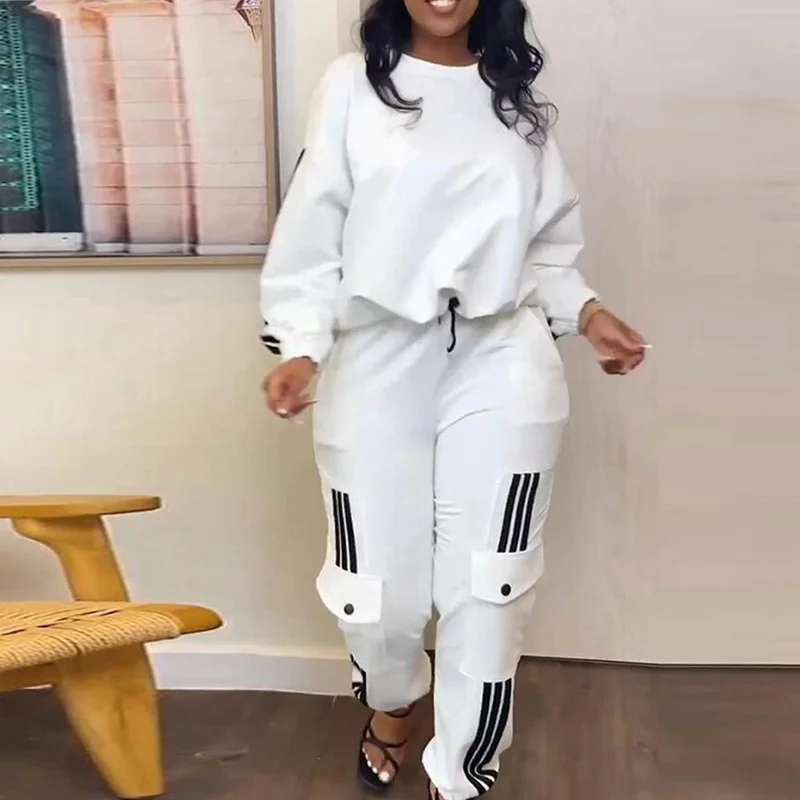 Solid T Shirt Tops Jogger Pants Tracksuit Set Fall Winter Casual Sport 2 Piece Suit Women Sweatshirt Loose Fit Two Piece Outfits
Solid T Shirt Tops Jogger Pants Tracksuit Set Fall Winter Casual Sport 2 Piece Suit Women Sweatshirt Loose Fit Two Piece Outfits