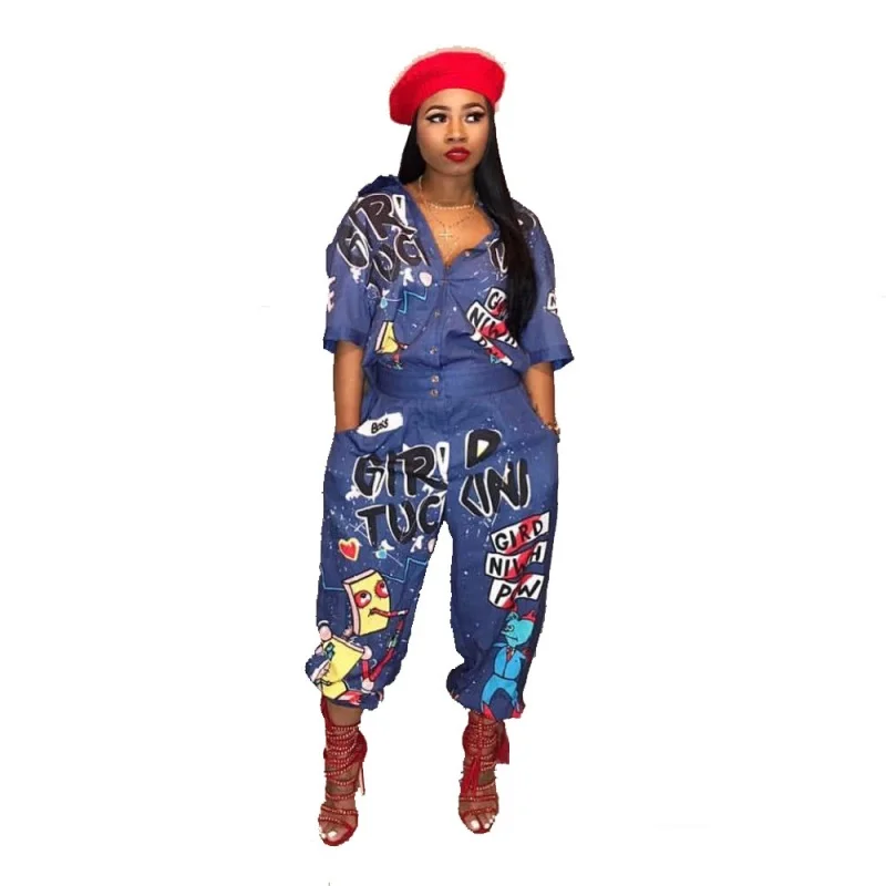 2022 New Style Brand Fashion Hip Hop Style Women Jumpsuit Special Letter Turn Down Collar Half Sleeve Romper Jumpsuit
2022 New Style Brand Fashion Hip Hop Style Women Jumpsuit Special Letter Turn Down Collar Half Sleeve Romper Jumpsuit