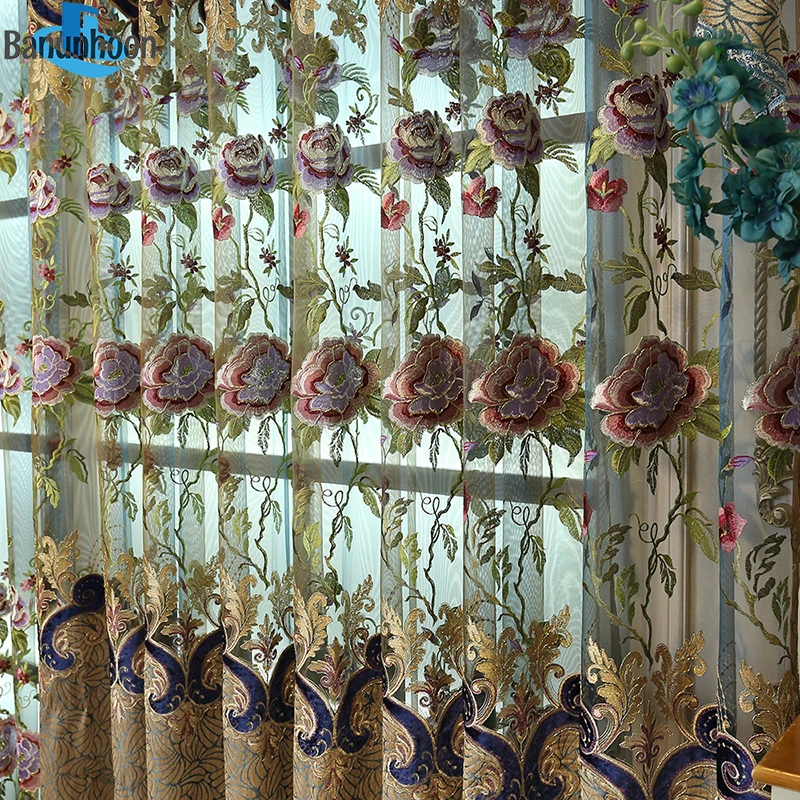 Retro Royal Embroidered Curtains Floral For Living Room Valance Top Quality Tulle Curtain For Bedroom Bronzing Fabric
Retro Royal Embroidered Curtains Floral For Living Room Valance Top Quality Tulle Curtain For Bedroom Bronzing Fabric