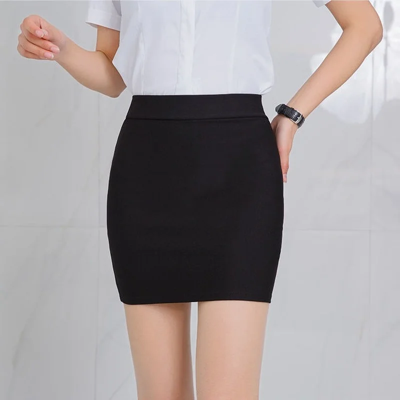 Женская облегающая мини-юбка Элегантная черная офисная юбка с запахом
