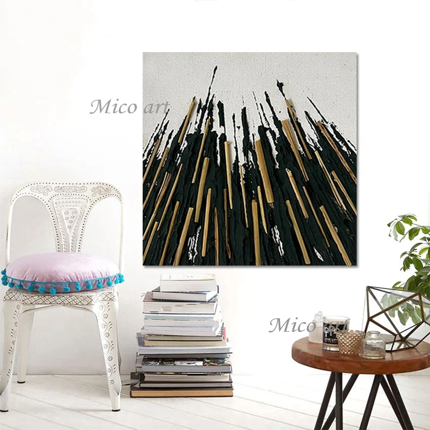 Handmade Art Picture Gold Foil Design Modern Wall Paintings No Frame Black Acrylic Texture Abstract Canvas Artwork Decorative
Handmade Art Picture Gold Foil Design Modern Wall Paintings No Frame Black Acrylic Texture Abstract Canvas Artwork Decorative