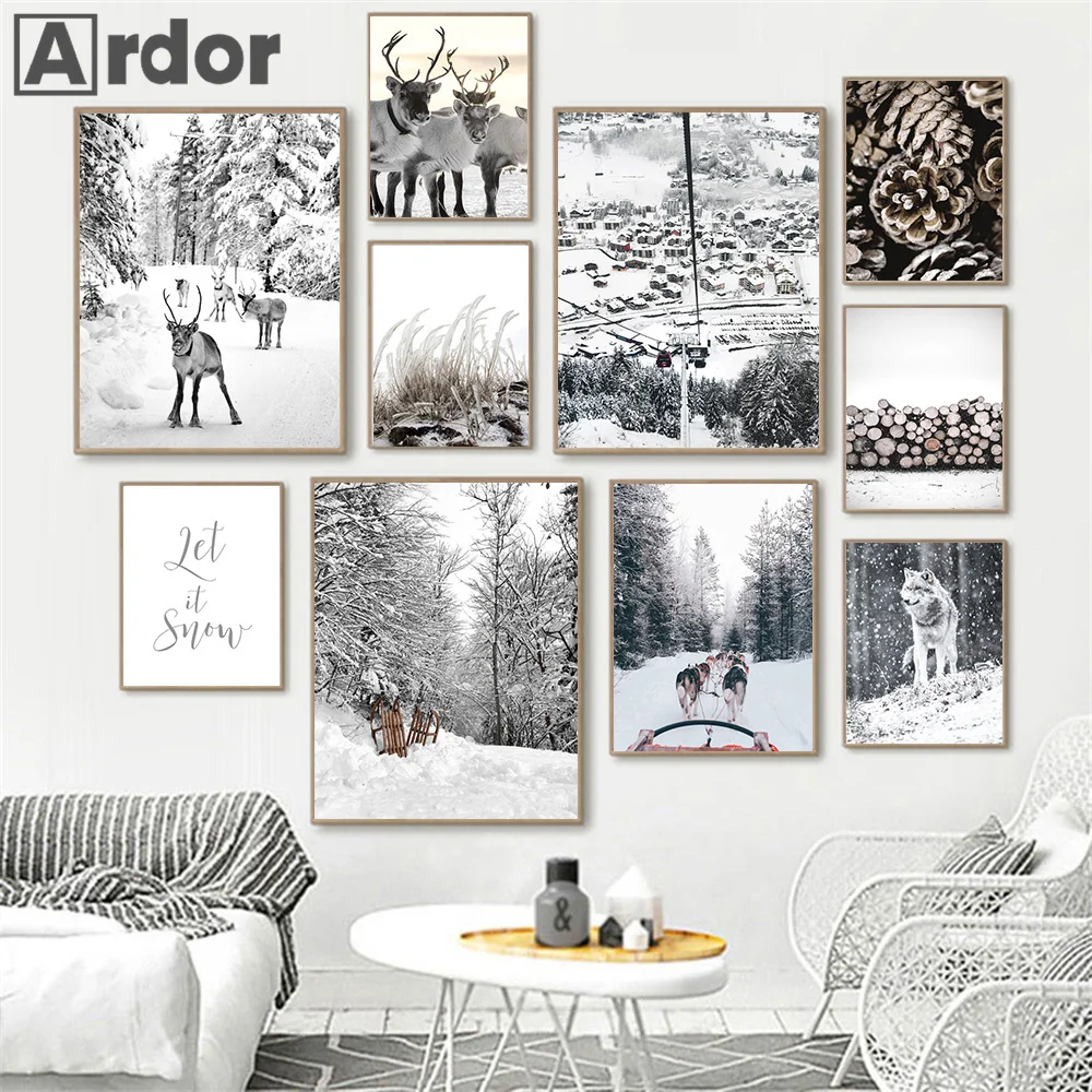 Reindeer Wolf Cedar Posters Winter Snow Forest House Wooden Wall Art Canvas Painting Nordic Print Pictures Living Room Decor
Reindeer Wolf Cedar Posters Winter Snow Forest House Wooden Wall Art Canvas Painting Nordic Print Pictures Living Room Decor
