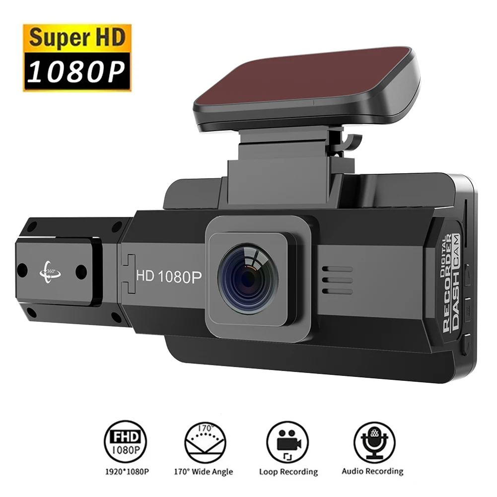 

3-дюймовый видеорегистратор HD 1080P, Автомобильный видеорегистратор, камера с углом обзора 170 ° и функцией ночного видения, видеорегистраторы ...