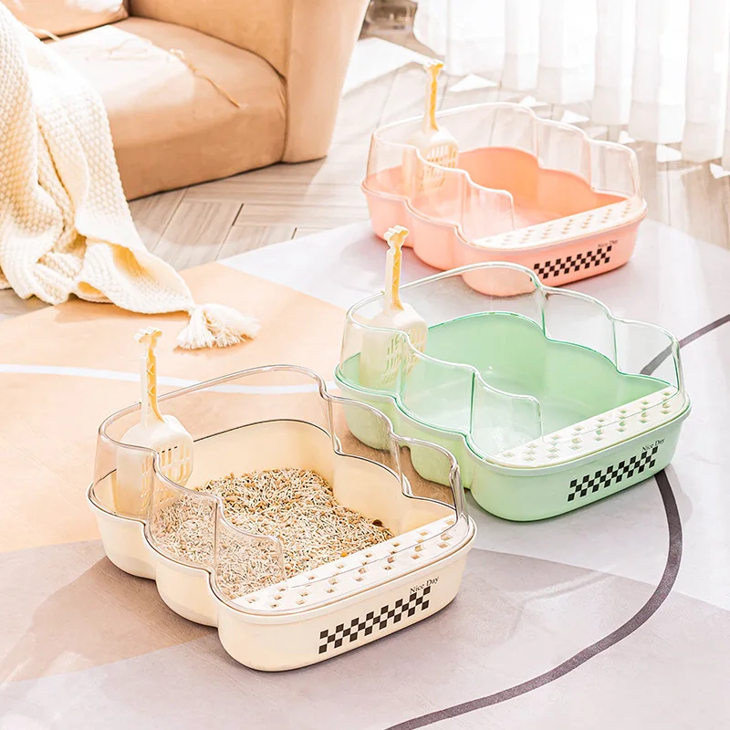 Semi enclosed cat litter basin, extra large anti splashing belt with sand leakage, foot pedal cat products, cat litter basin 
Semi enclosed cat litter basin, extra large anti splashing belt with sand leakage, foot pedal cat products, cat litter basin