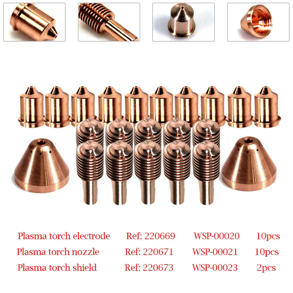 22 Pcs Plasma Shield 220673 Nozzle 220671 Electrode 220669 For 45 Cutting Torch WS OEM Compatible Plasma Machine Consumables
22 Pcs Plasma Shield 220673 Nozzle 220671 Electrode 220669 For 45 Cutting Torch WS OEM Compatible Plasma Machine Consumables