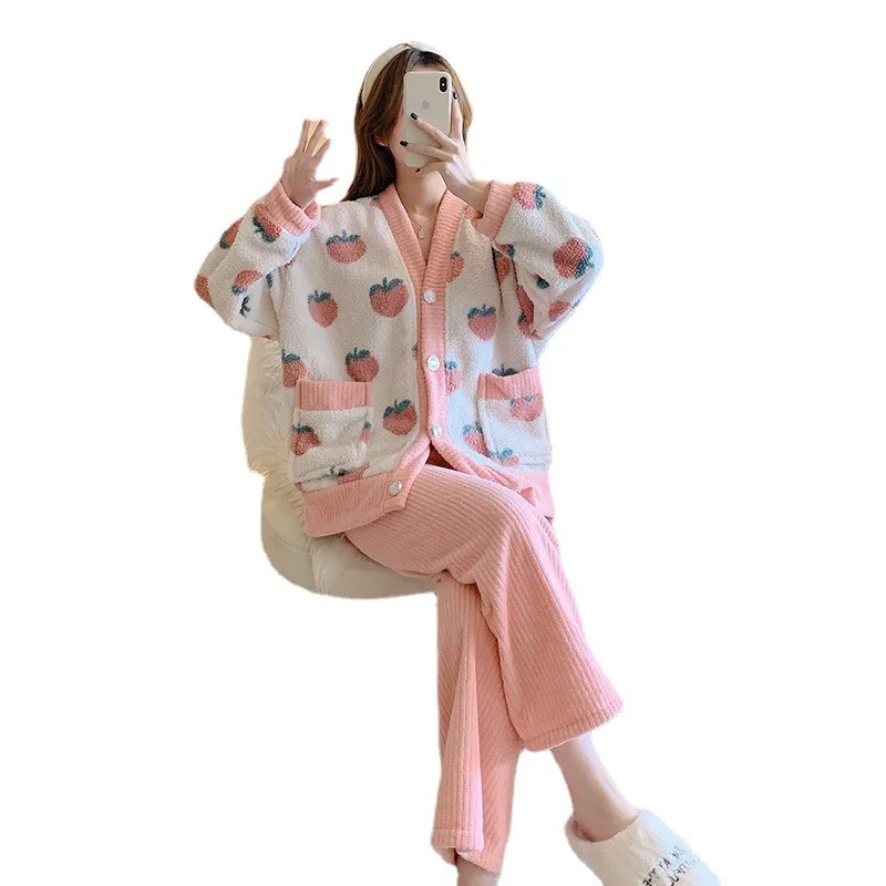 Cute Korean Pijamas Women Pj Set Knitted Two Piece Pajama Set Winter Women Loungewear Pajamas for Women Cotton
Cute Korean Pijamas Women Pj Set Knitted Two Piece Pajama Set Winter Women Loungewear Pajamas for Women Cotton