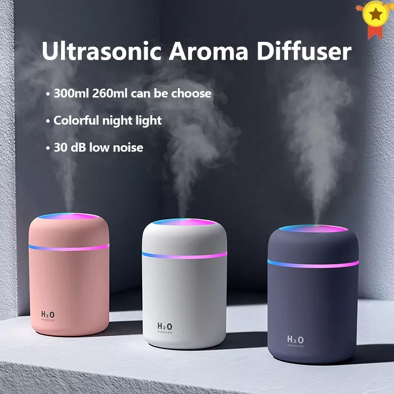 300ml Air Humidifier USB Ultrasonic Aroma Essential Oil Diffuser Romantic Soft Light Humidifier Mini Cool Mist Maker Purifier
300ml Air Humidifier USB Ultrasonic Aroma Essential Oil Diffuser Romantic Soft Light Humidifier Mini Cool Mist Maker Purifier